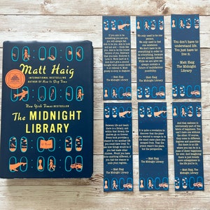 The Midnight Library Themed Bookmarks, Print Bookmarks, Literature, Book Gift, Blind date Book, Book worm