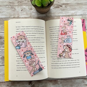 Digital Download for a Set of 2 Cute Kawaii Fun Otters Bookmarks ...