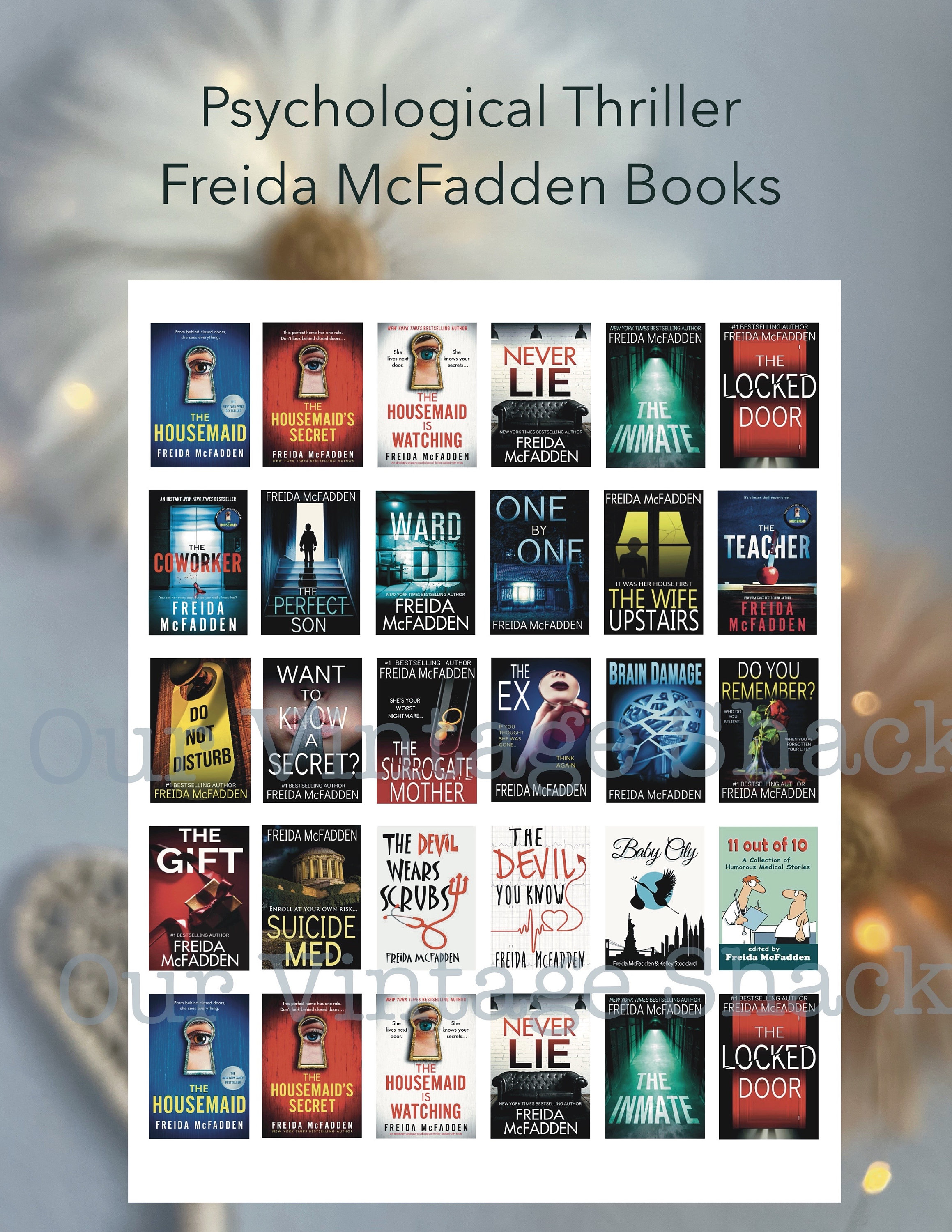 Waterproof Freida Mcfadden Book Cover Stickers for Book Journals