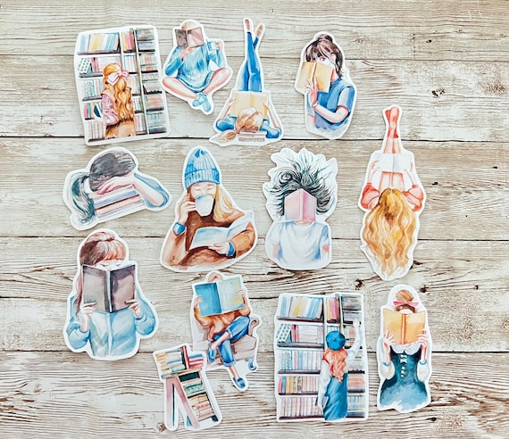 Hand-Cut Readers, Book Lovers, Bookish, Book Nerds, Vinyl Stickers for Tumblers, Planners, Laptops, Books