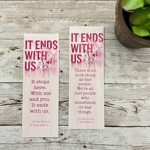 Colleen Hoover Bookmarks, Set of 2, It Ends with Us Themed Bookmarks