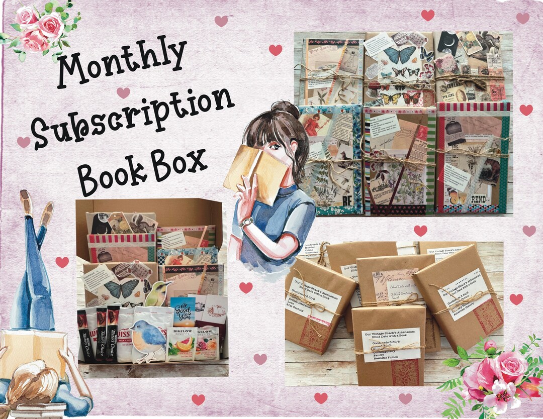 Subscription Monthly Book Box, Priority Mail, Gift Book Box, Surprise Gift Box, Etsy