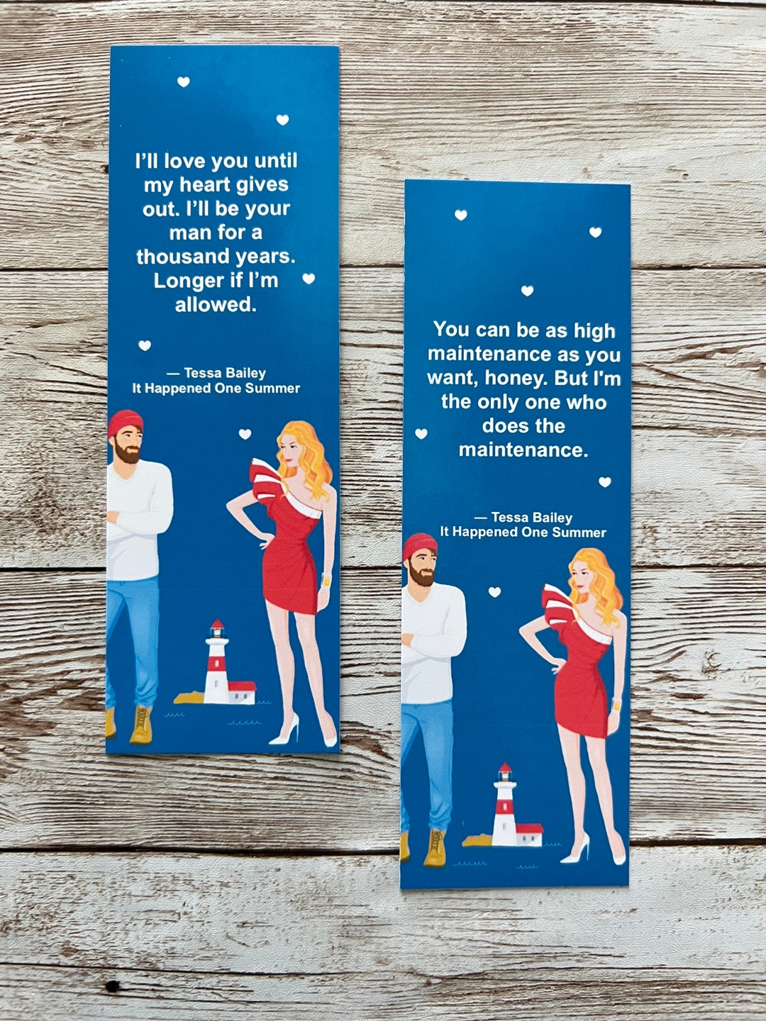 Ready-to-ship! Set of 2 It Happened One Summer Themed Bookmarks, Print ...