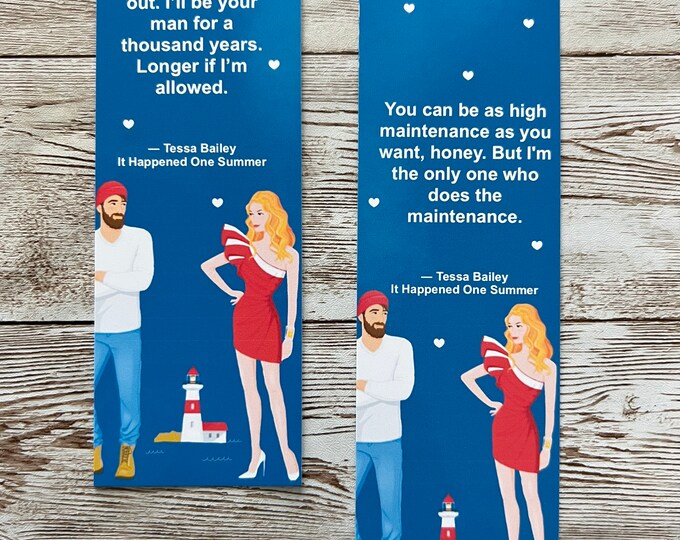 Ready-to-ship Set of 2 It Happened One Summer Themed Bookmarks, Print ...