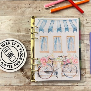 Libros y Coffee Reading Journal Refills, PDF, A5, Booktok Journal, Pegatinas de portadas de libros, Planificador de lectura