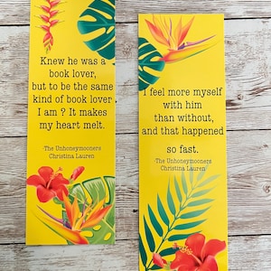 Ready-to-Ship! The Unhoneymooners  Inspired Bookmarks, Print Bookmarks, Literature, Book Gift, Blind date Book, Book worm, Bibliophile,