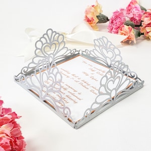 Plantilla de invitación cuadrada de cuatro pliegues - SVG, DXF, Eps, pdf -Silhouette - Cricut - ScanNCut- Corte láser - Descarga instantánea
