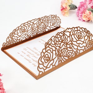 Vouw, uitnodigingssjabloon direct downloaden - SVG, DXF, Eps, pdf - Silhouette Cameo- Cricut - ScanNCut - Laser Paper Cut