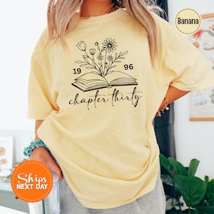 Custom Chapter Birthday Shirt, Personalized Floral Tee, Book Lover Gift, Turning Custom Age Shirt, Cute Daughter Birthday Shirt, Gift Ideas