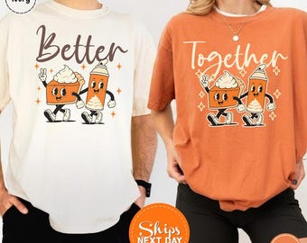 Funny Thanksgiving Shirt, Matching Couples Tee, Retro Turkey Day Shirt, Pumpkin Pie Graphic Tee, Family Holiday Gift