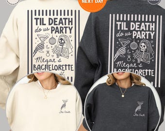Ghost Bride Halloween Bachelorette Sweatshirt, Spooky Bach Weekend Hoodie, Gothic Bridal Party Trip Gift Crewneck