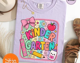 Kindergarten Teacher Shirt, Preppy Coquette Back to School Tee, Educator Shirt, First Day of School Gift, Teacher Tee