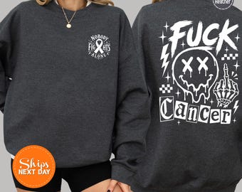 Fight Cancer Awareness Sweatshirt, Cancer Warrior Hoodie, Survivor Gift, Support Ribbon Crewneck, Inspirational Awareness Month Gift