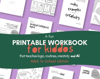 AI Learning Workbook for Kids (Ages 6-9) - Fun Printable Coloring Book (PDF)
