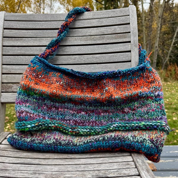 Artisan Knit Shoulder Bag – Felted Wool Handmade Purse