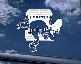 5in White Haired Elf Girl Frie.ren Mimic Vinyl Window Decal Anime Derivative Fan Art Bumper Sticker