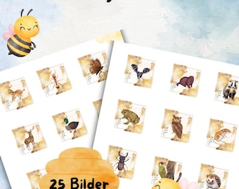 Erkennungsbilder Kindergarten & Kita | Waldtiere | Druckvorlage zum Ausdrucken | Kinderfreundliche Symbole | Printable
