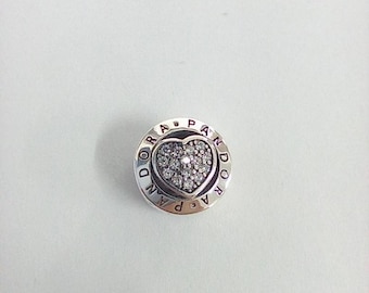 Pandora Signature Heart Charm - Sterling Silver