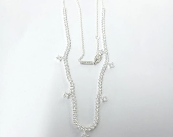 Pandora Sparkling Drop Collier Necklace 43CM Sterling Silver