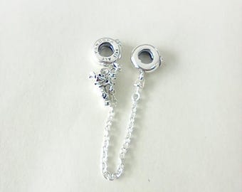 Pandora  'Climbing Mickey' Safety Chain Charm Sterling Silver