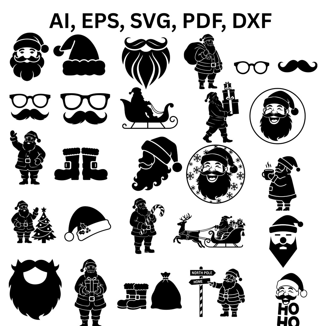 Santa Claus SVG Bundle | 27 Christmas Designs (digital Download) - Etsy