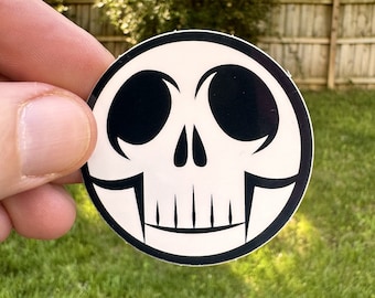 Pegatina de calavera bonita, vinilo resistente al agua