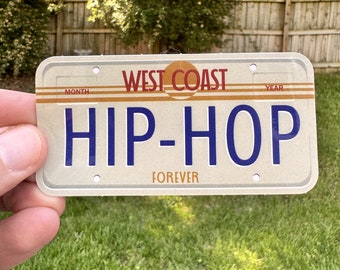 Pegatina resistente a la intemperie con placa de matrícula de hip-hop de la costa oeste