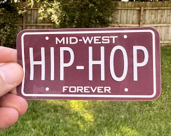 Pegatina resistente a la intemperie de la placa de matrícula MidWest Hip-Hop