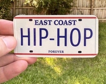Pegatina resistente a la intemperie con placa de matrícula de hip-hop de la costa este