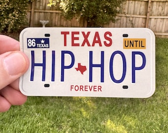 Placa de matrícula Texas Hip-Hop resistente a la intemperie