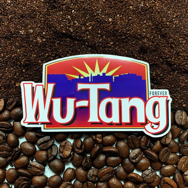 Wu-Tang & Coffee - Cafe Drinks, Coffee Sticker, Latte, Cappuccino, Waterproof Sticker, Glossy, I Love Coffee
