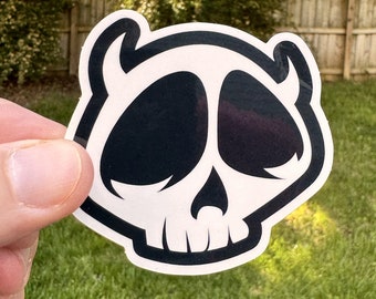 Pegatina de calavera de demonio - Resistente al agua para portátil