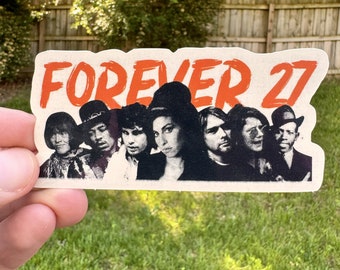 Pegatina del club Forever 27, vinilo de leyendas de la música