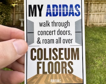 Pegatina de Adidas - Run DMC Lyric Art, resistente al agua