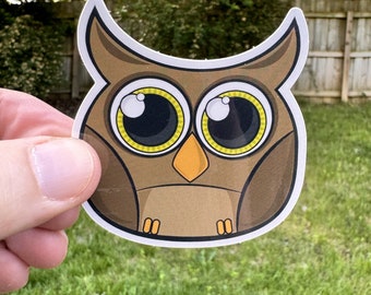 Pegatina de búho adorable - Calcomanía para portátil resistente a la intemperie