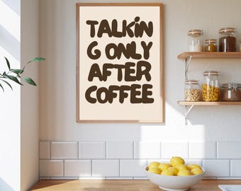 Coffee Club Druck Espresso Machine Doodle Küche Wand Kunst Poster Digital File