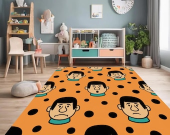 Soft Washable Modern Nursery Carpet, Cartoon Nursery Area Rug