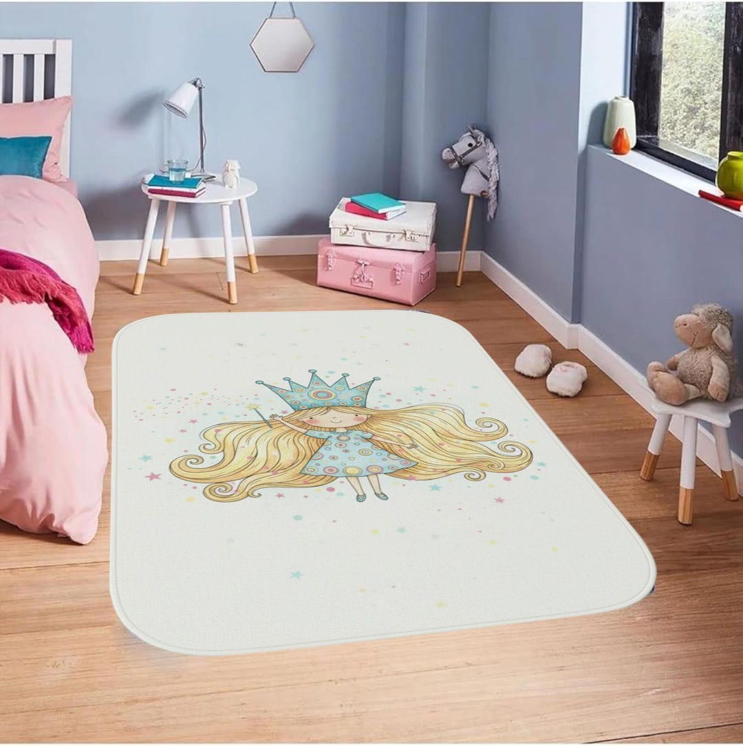 Princess Area Rug Washable Princess Area Rug: Fairy Tale Nursery Mat, Whimsical Star ...
