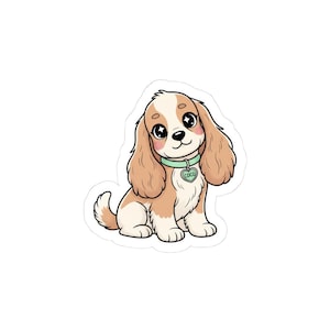 Pegatina de Cocker Spaniel, pegatina de perro Spaniel adorable, pegatina de vinilo de cachorro, regalo para amantes de los perros, pegatina para portátil o botella de agua.