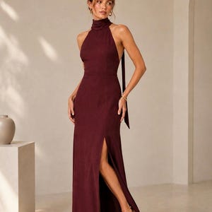 halter top shift dress Good American Neck Denim Minidress (Women) Off-the-shoulders main image 0