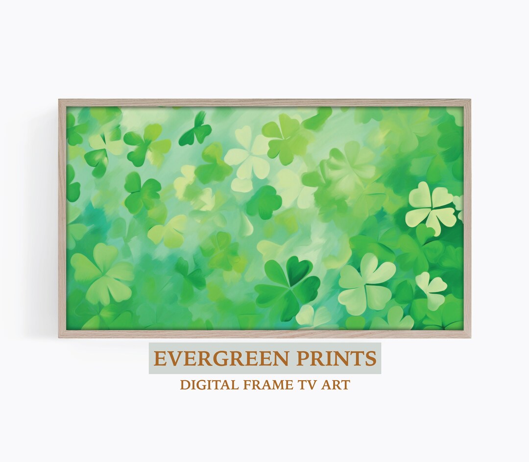 Samsung Frame TV Art Shamrock Clover TV Art Frame TV Digital Art Spring
