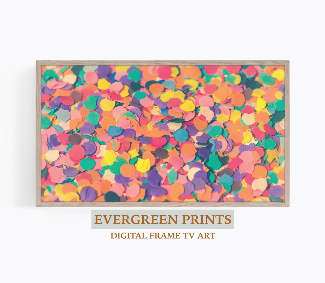 Colorful Confetti Samsung Frame TV Art Frame TV Digital Art Party Decor