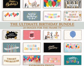 Samsung Frame TV Art Birthday Bundle For Birthday Party TV Art Set of 20 tv Art Bundle For Birthday Party