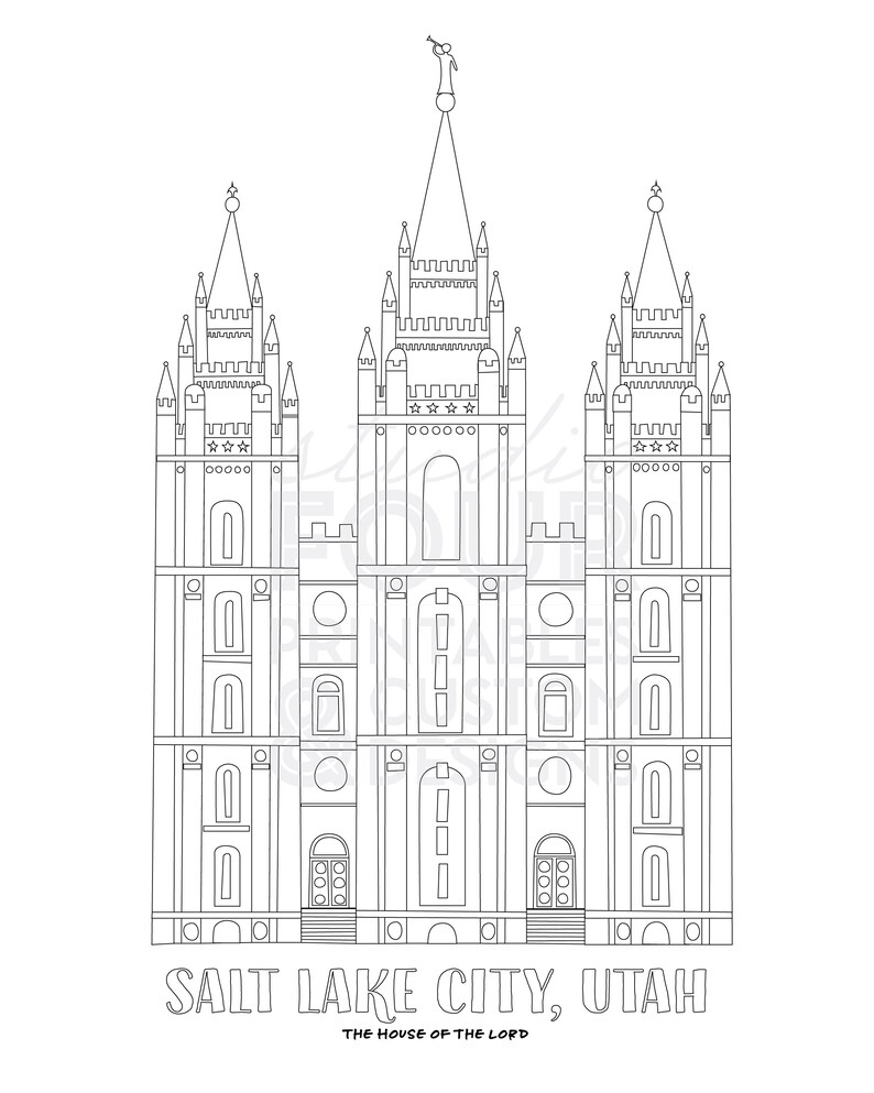 Salt Lake Temple Simple Coloring Pages