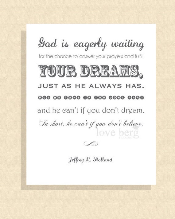 Items similar to Jeffrey R. Holland "Prayer" Quote PRINTABLE Poster ...