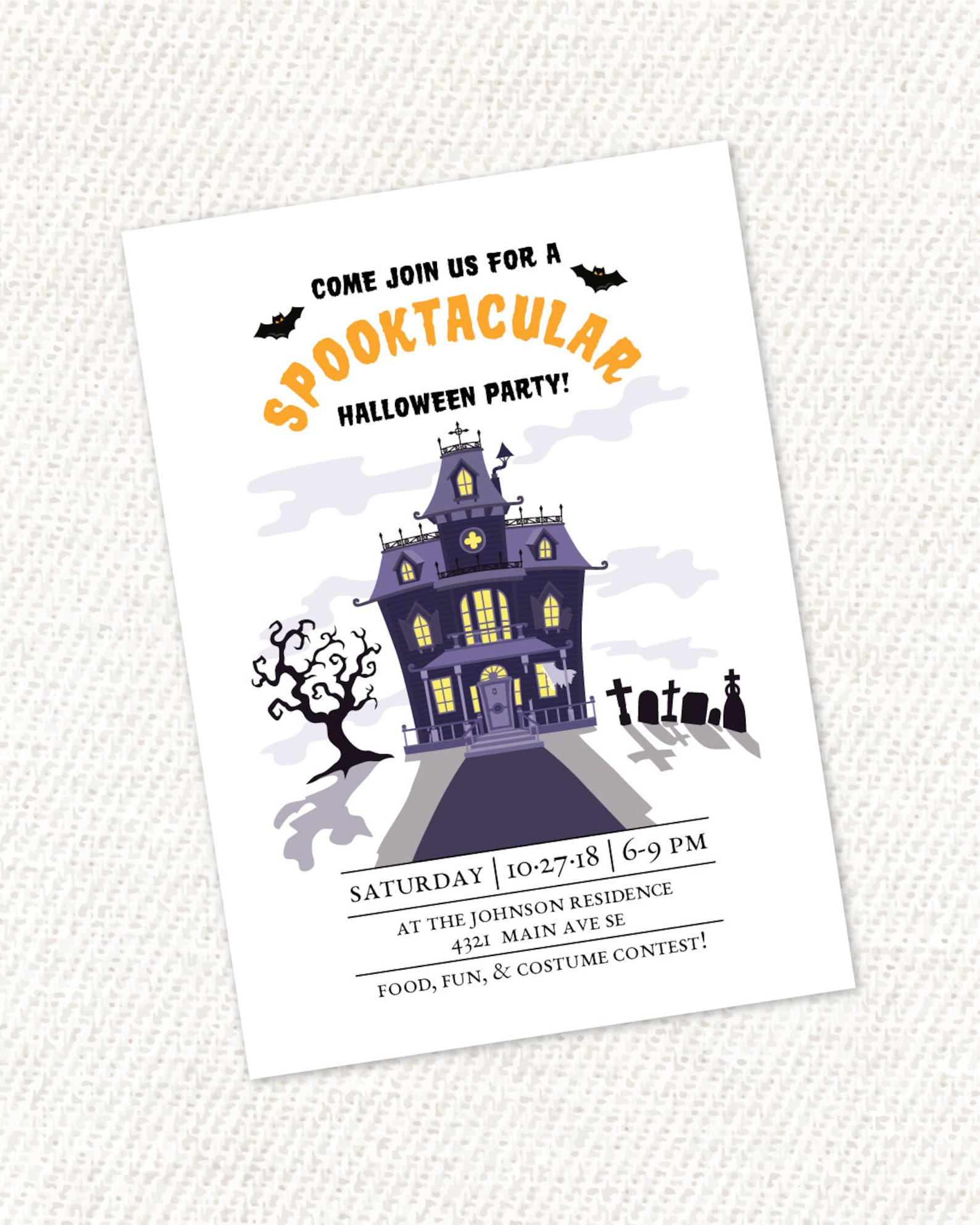 PRINTABLE 5x7 Custom Halloween Party Invitation Digital File - Etsy