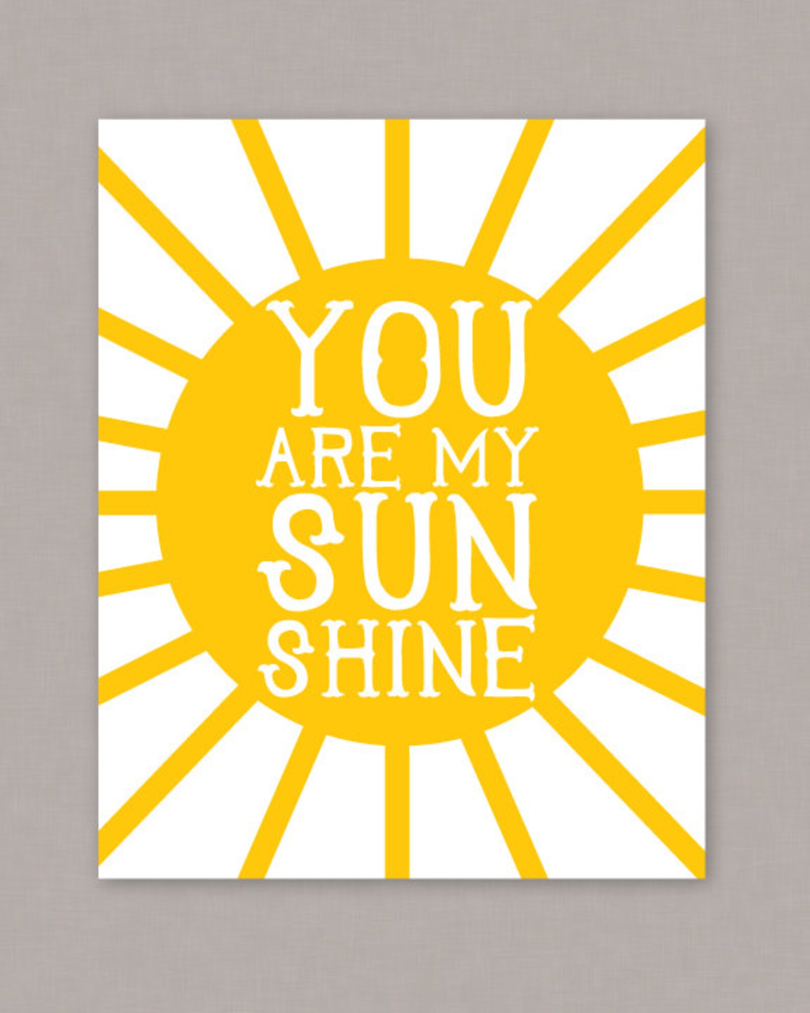 PRINTABLE 8x10 you Are My Sunshine Poster PDF Etsy