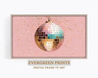 Samsung Frame TV Art Mirrorball Pink Disco Ball | Taylor Swift Birthday tv Art | New Years Eve Decor | New Years TV Art | Disco Ball tv Art