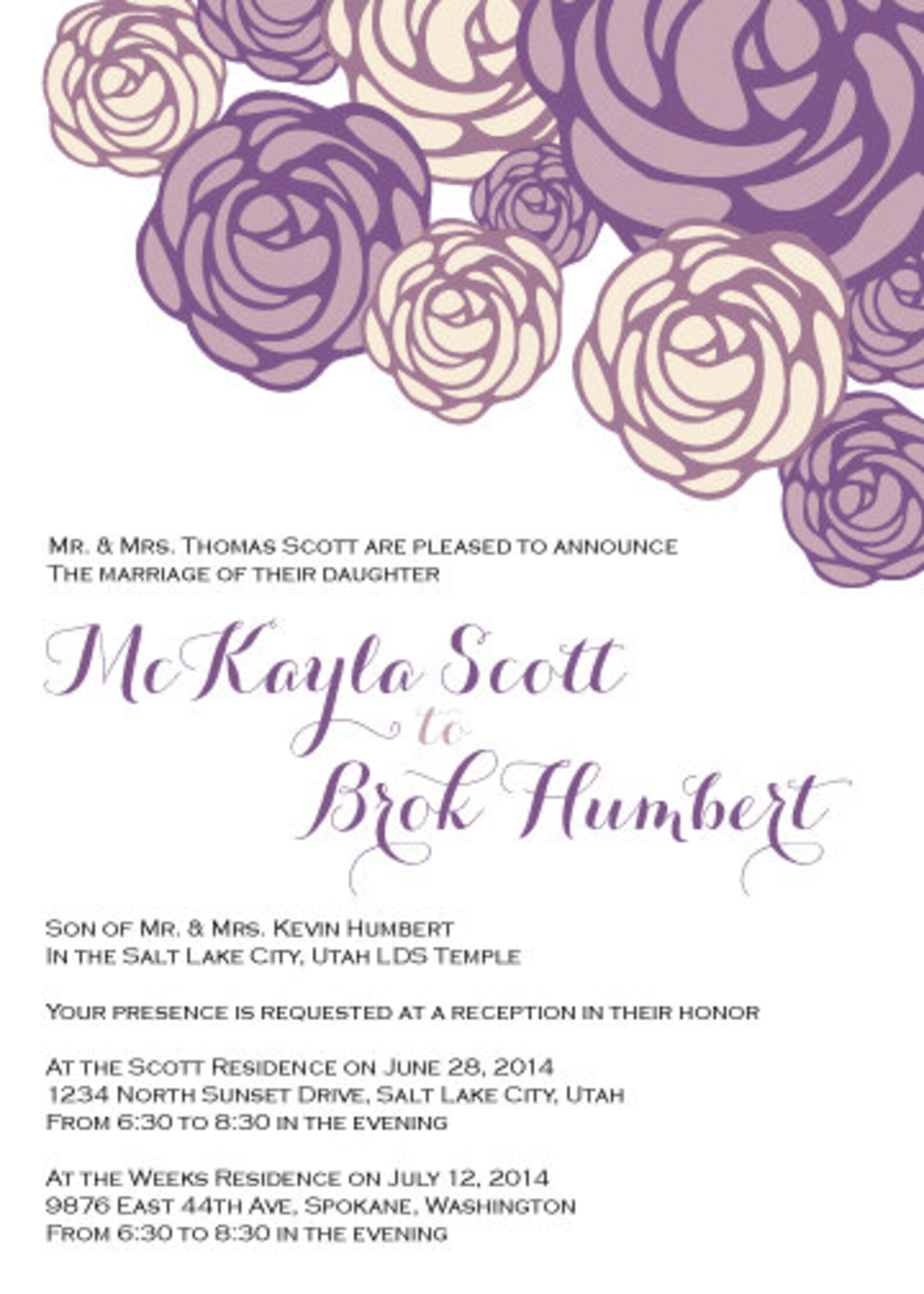 Custom PRINTABLE Floral Wedding Invitation PDF Digital File Etsy