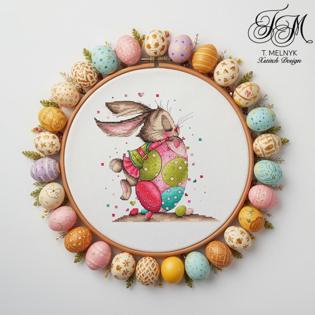 Bunny Cross Stitch Pattern, Fluffy Easter Rabbit (PDF Pattern) - Etsy